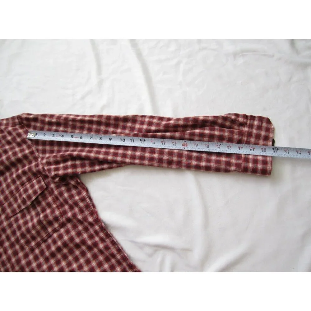 Men Banana Republic Button Up Plaid Cotton Long Sleeve Shirt Sz 16-16.5 L(MT142)
